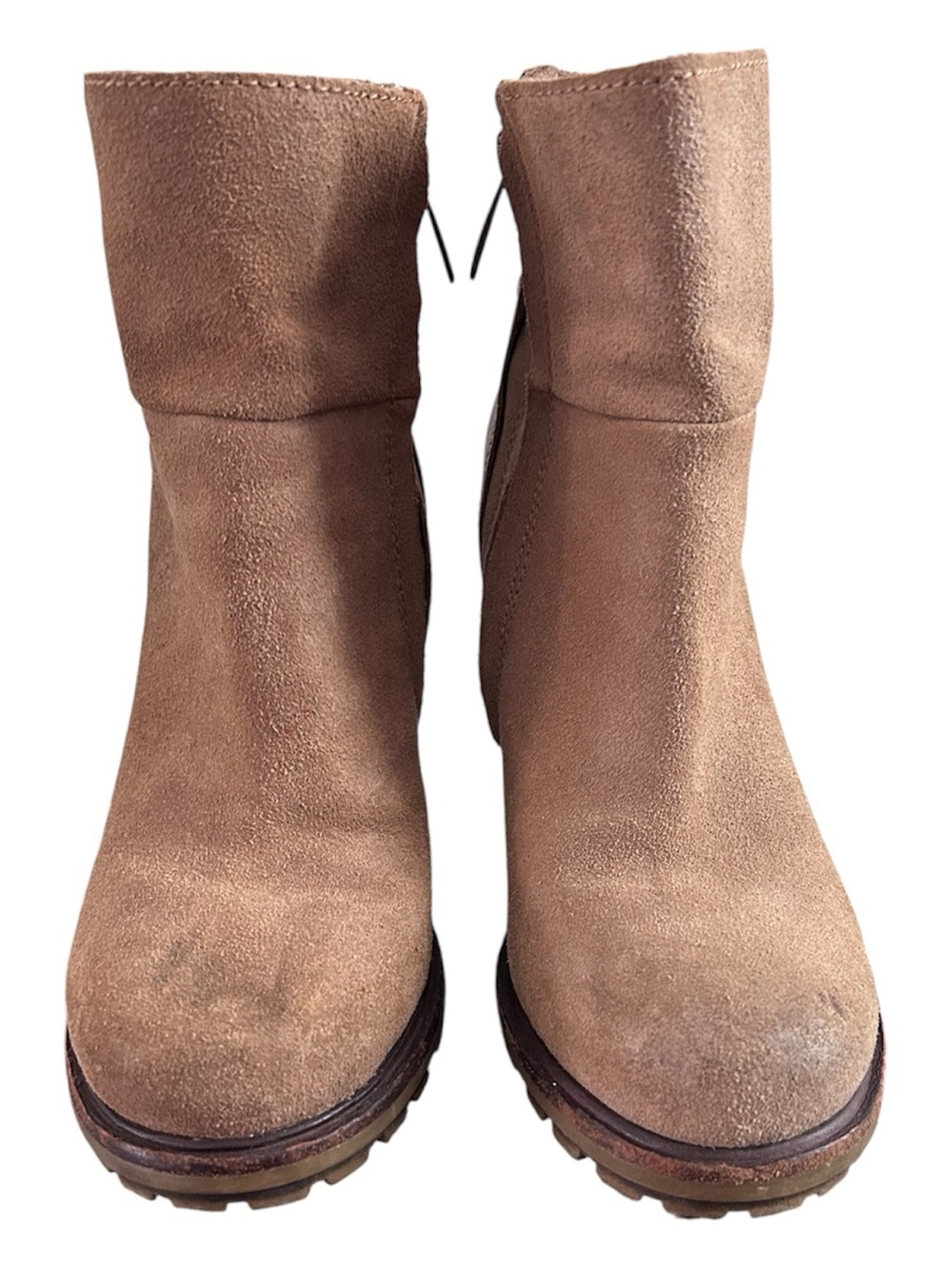 Sam Edelman "Franklin" Whiskey Brown Suede & Leather Booties Size 7.5M